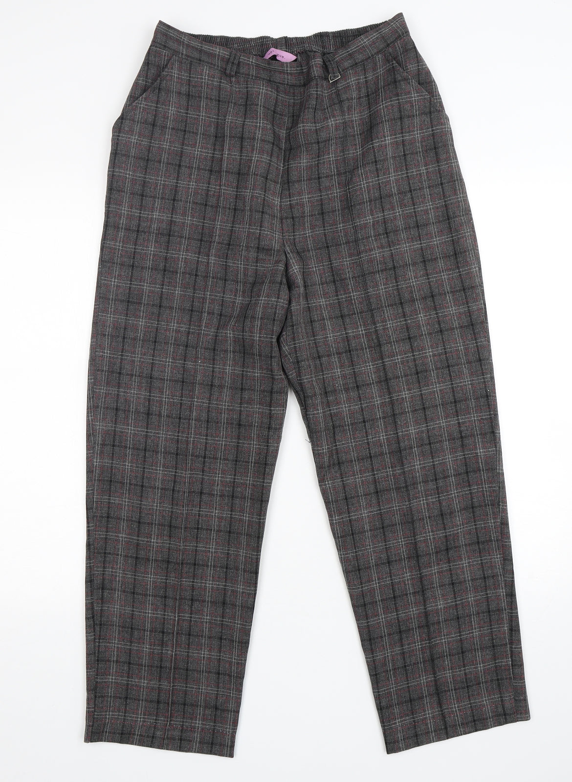 Epilogue Womens Grey Check Polyester Trousers  Size 12 L27 in Regular