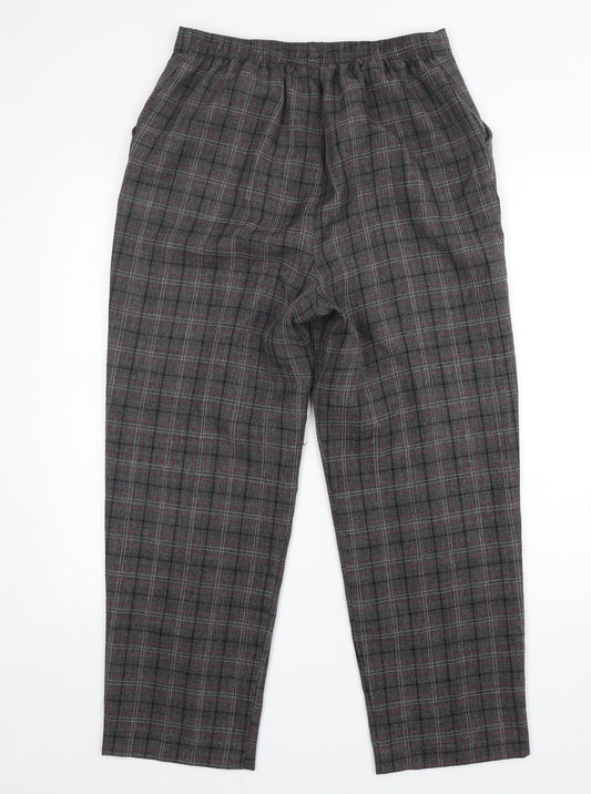 Epilogue Womens Grey Check Polyester Trousers  Size 12 L27 in Regular