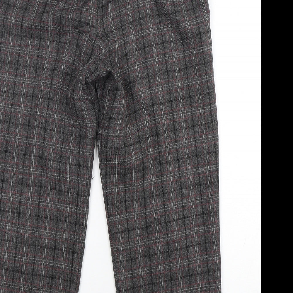 Epilogue Womens Grey Check Polyester Trousers  Size 12 L27 in Regular