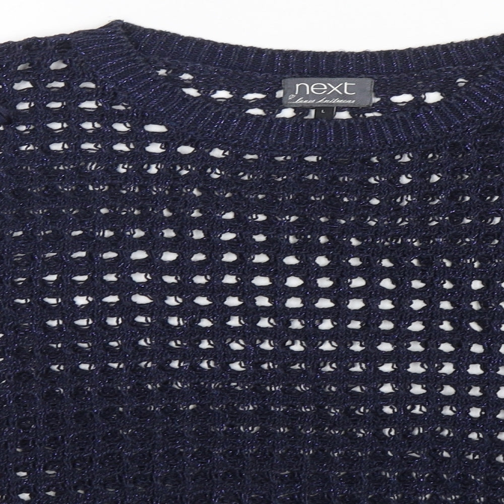 NEXT Womens Blue Round Neck  Cotton Pullover Jumper Size L