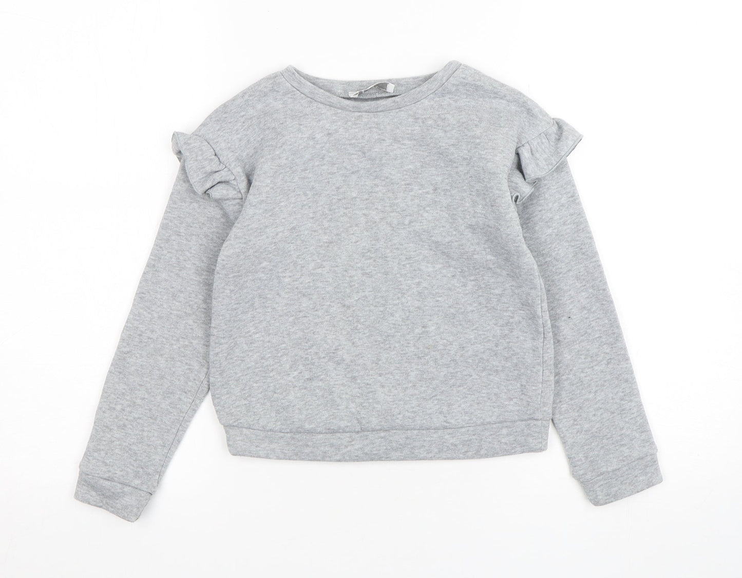 Jeff & Co Girls Grey  Polyester Pullover Sweatshirt Size 7-8 Years  Pullover