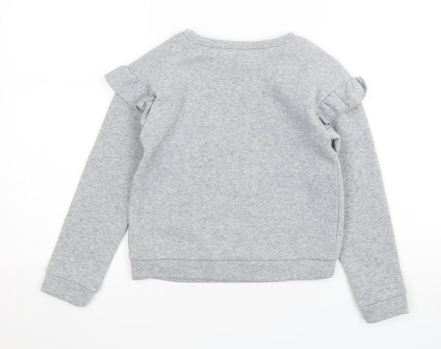 Jeff & Co Girls Grey  Polyester Pullover Sweatshirt Size 7-8 Years  Pullover