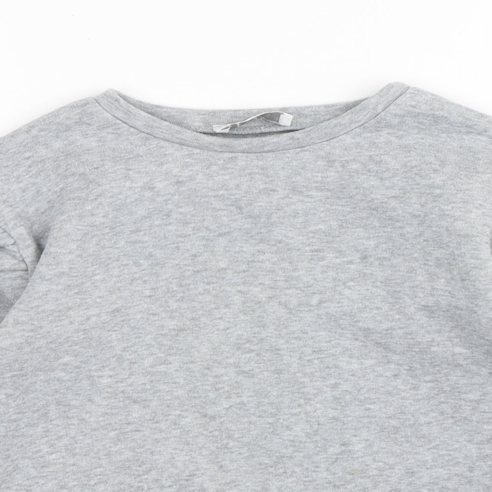 Jeff & Co Girls Grey  Polyester Pullover Sweatshirt Size 7-8 Years  Pullover