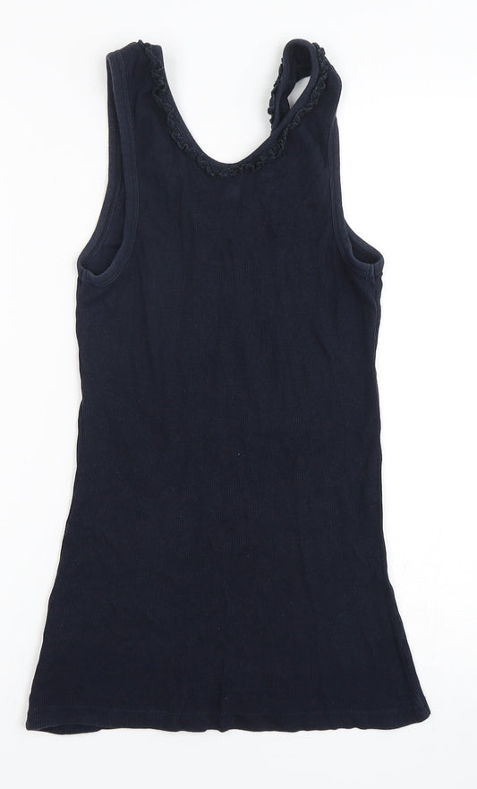 Gap Womens Blue  Cotton Basic Tank Size M Round Neck