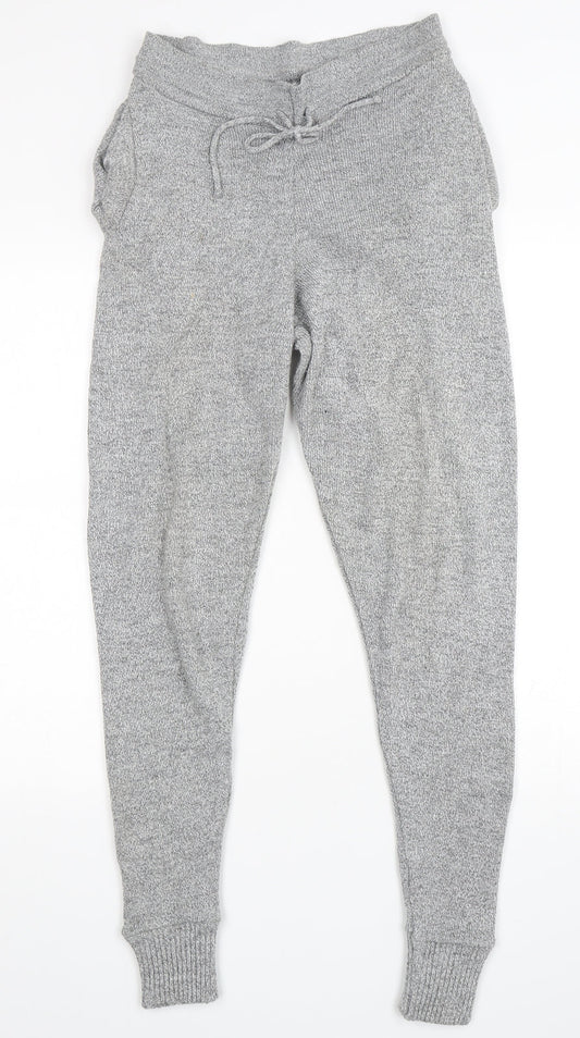 Preworn  Womens Grey  Acrylic Sweatpants Trousers Size S L30 in Regular Drawstring