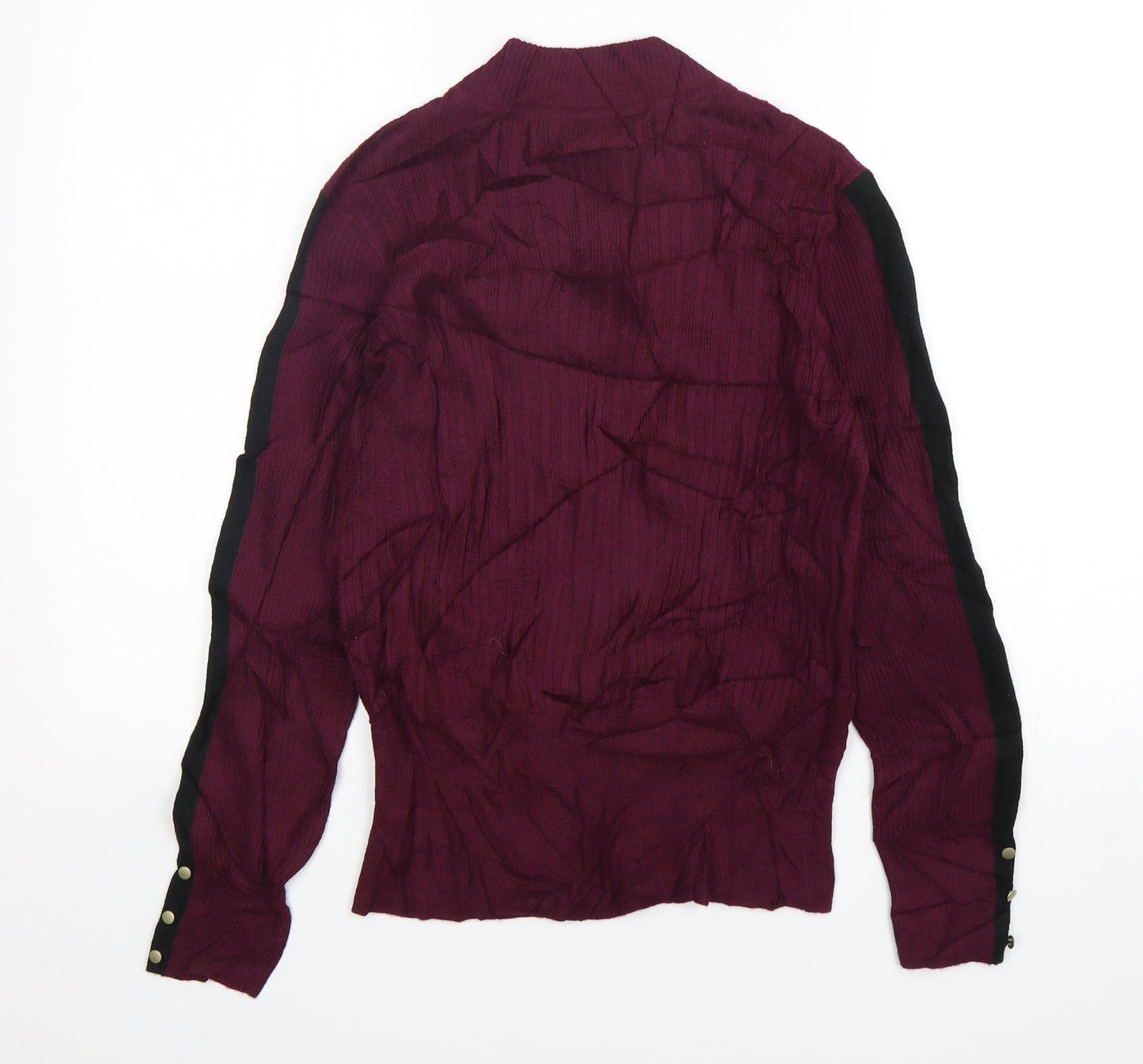 Marks and Spencer Womens Purple High Neck  Viscose Pullover Jumper Size 12