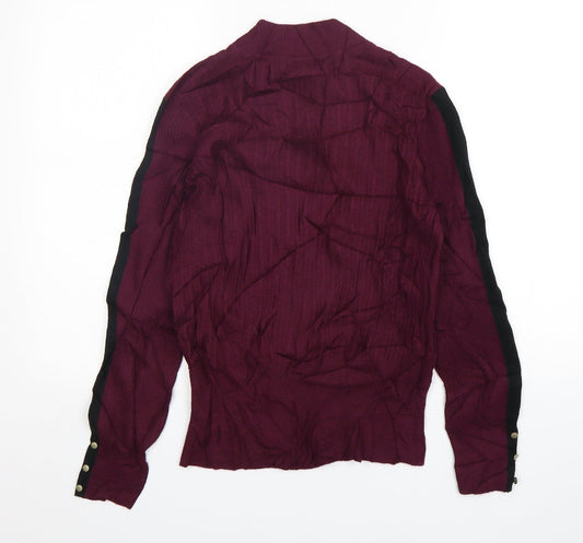 Marks and Spencer Womens Purple High Neck  Viscose Pullover Jumper Size 12