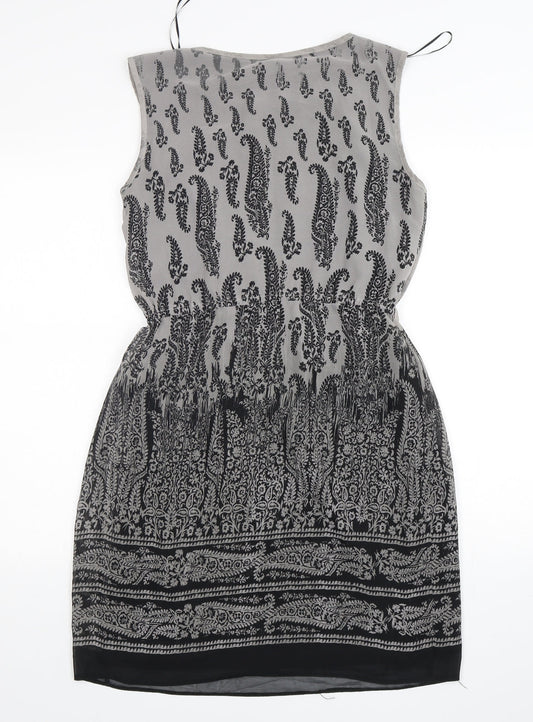 F&F Womens Multicoloured Paisley Polyester Shift  Size 10  Round Neck Pullover