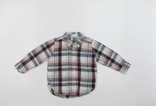 Gap Boys Multicoloured Check Cotton Basic Button-Up Size 2 Years Collared Button