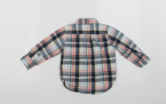 Gap Boys Multicoloured Check Cotton Basic Button-Up Size 2 Years Collared Button