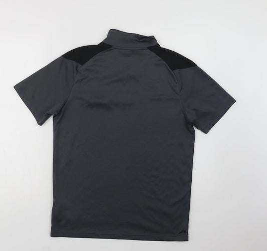 Umbro Mens Grey  Polyester  Polo Size M Collared Button - Knockbread A.F.C