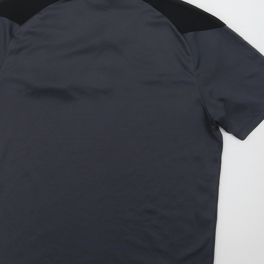 Umbro Mens Grey  Polyester  Polo Size M Collared Button - Knockbread A.F.C