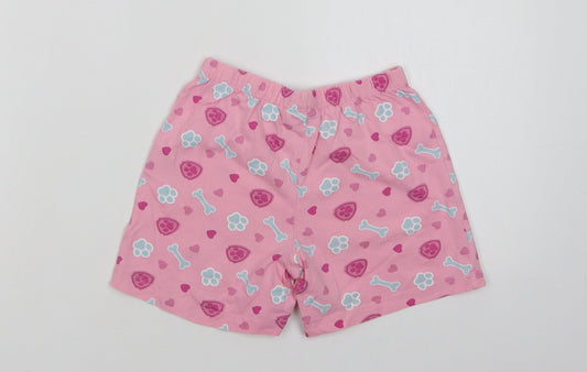 Nickelodeon Girls Pink Geometric Cotton  Sleep Shorts Size 5-6 Years   - Paw Print