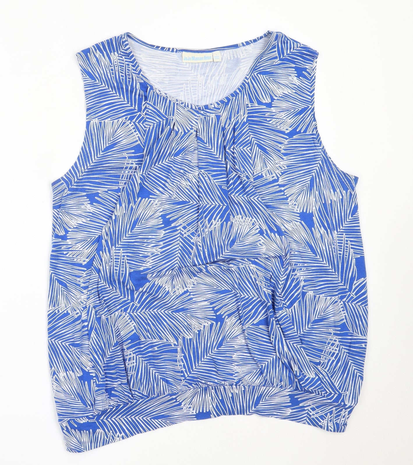 JoJo Maman Bébé Womens Blue  Viscose Basic Tank Size L Round Neck