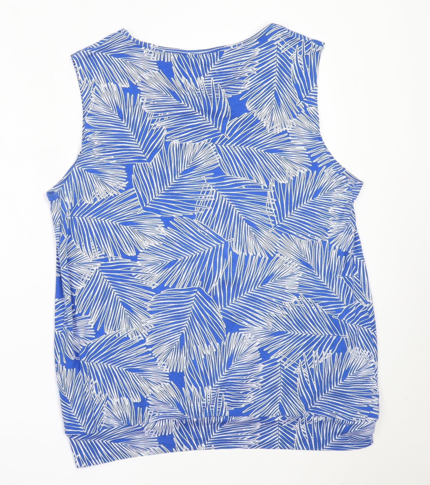JoJo Maman Bébé Womens Blue  Viscose Basic Tank Size L Round Neck