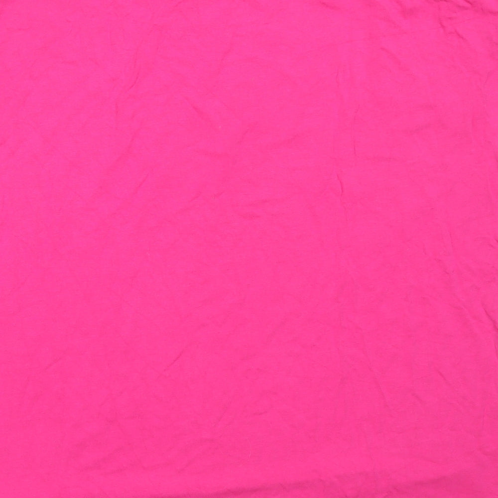 New Look Womens Pink  Viscose Basic T-Shirt Size 14 Round Neck
