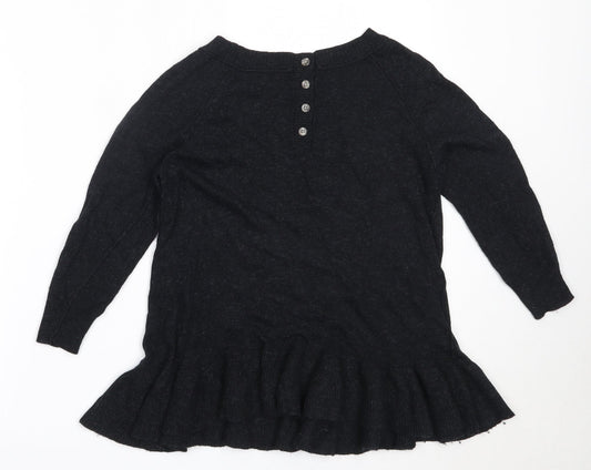 Topshop Womens Black Round Neck  Viscose Pullover Jumper Size 6
