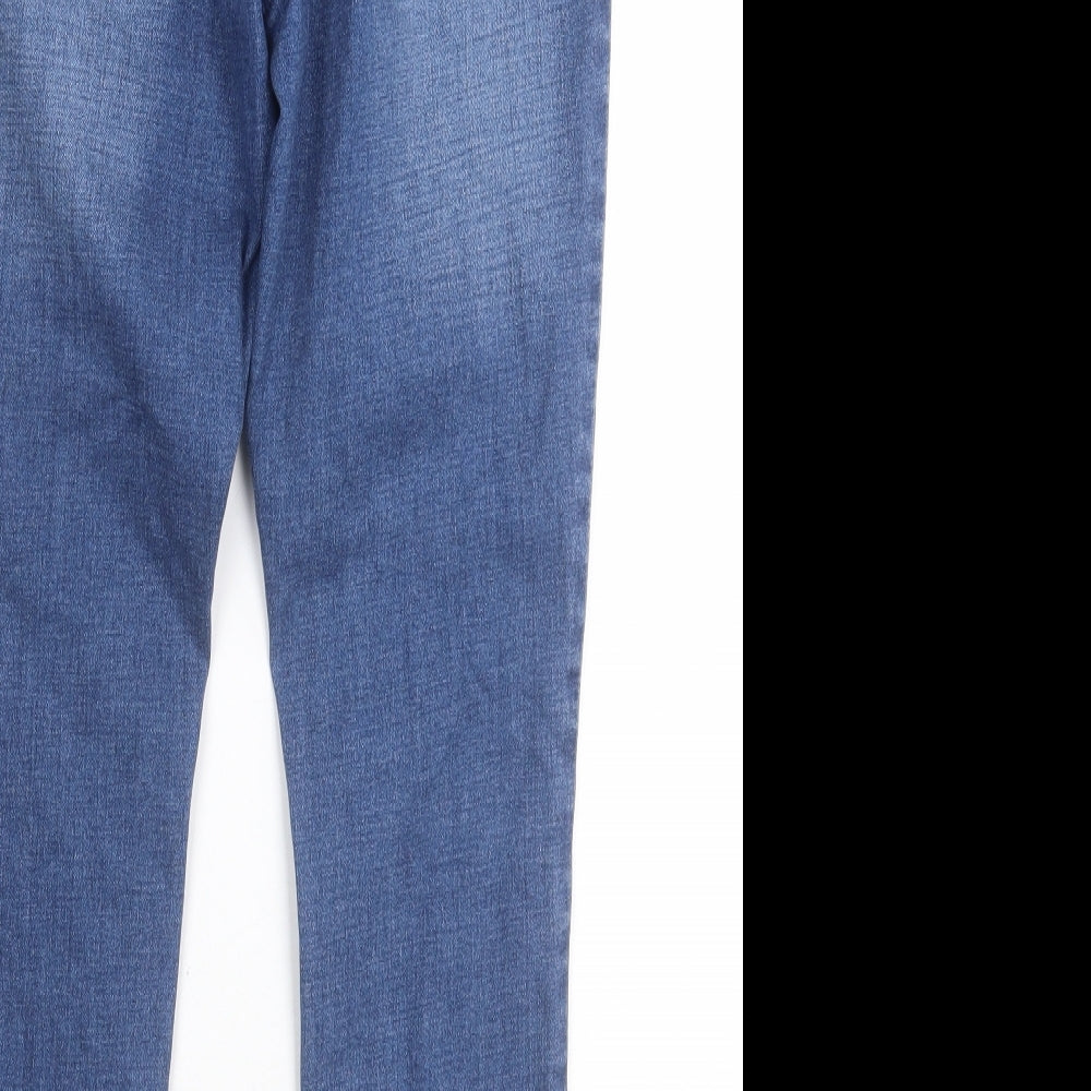 Matalan Womens Blue  Cotton Skinny Jeans Size 12 L27 in Regular Button