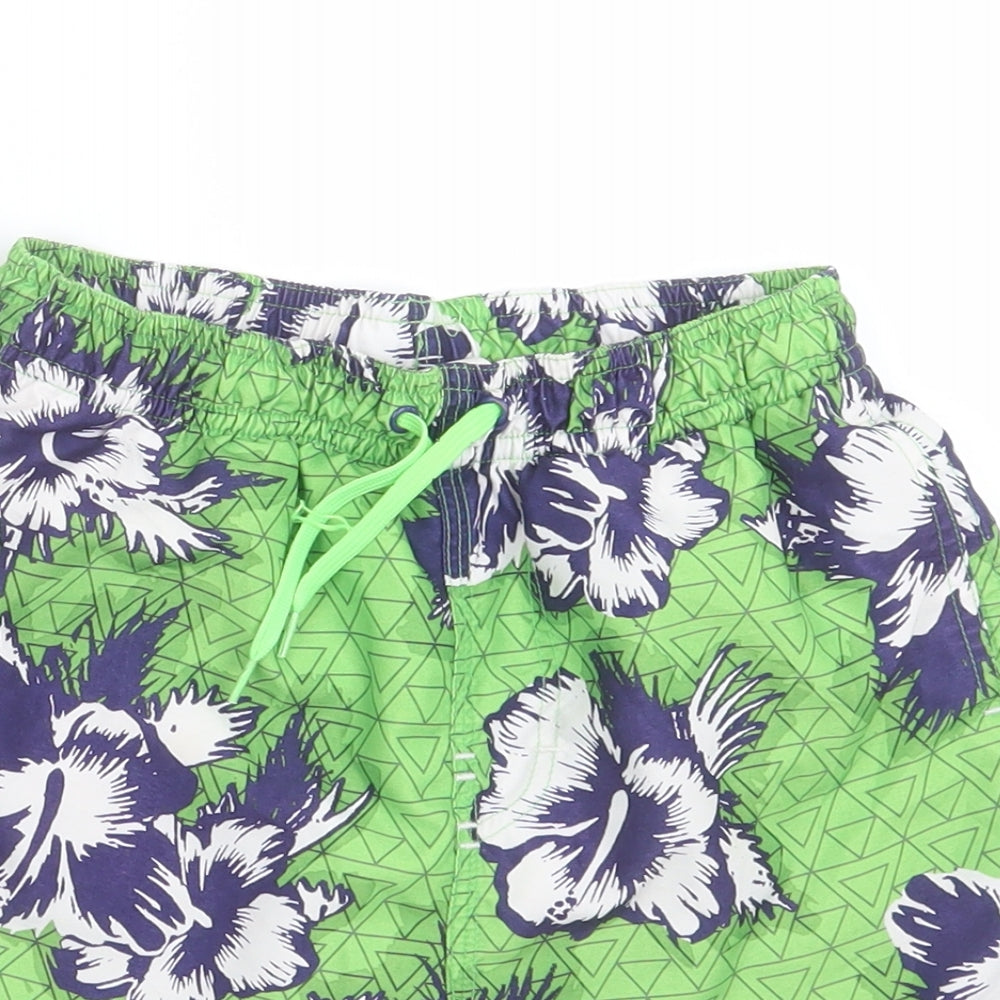 NEXT Boys Green Floral Polyester Sweat Shorts Size 8 Years  Regular Tie