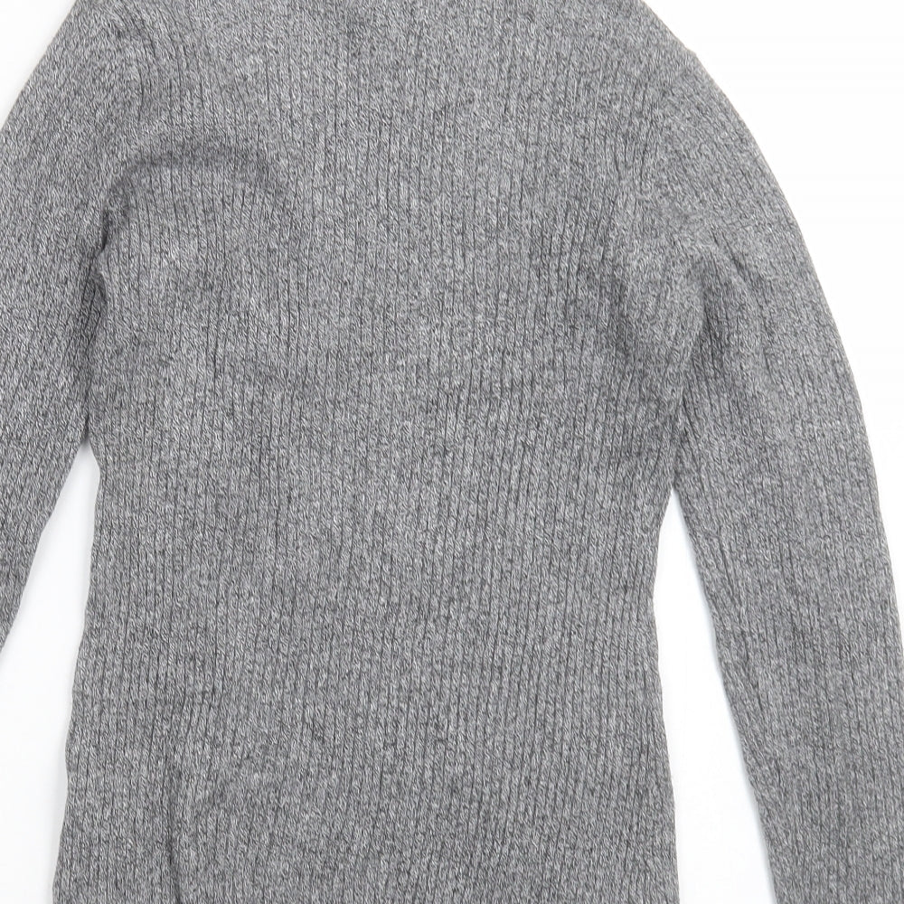H&M Womens Grey High Neck  Viscose Pullover Jumper Size M