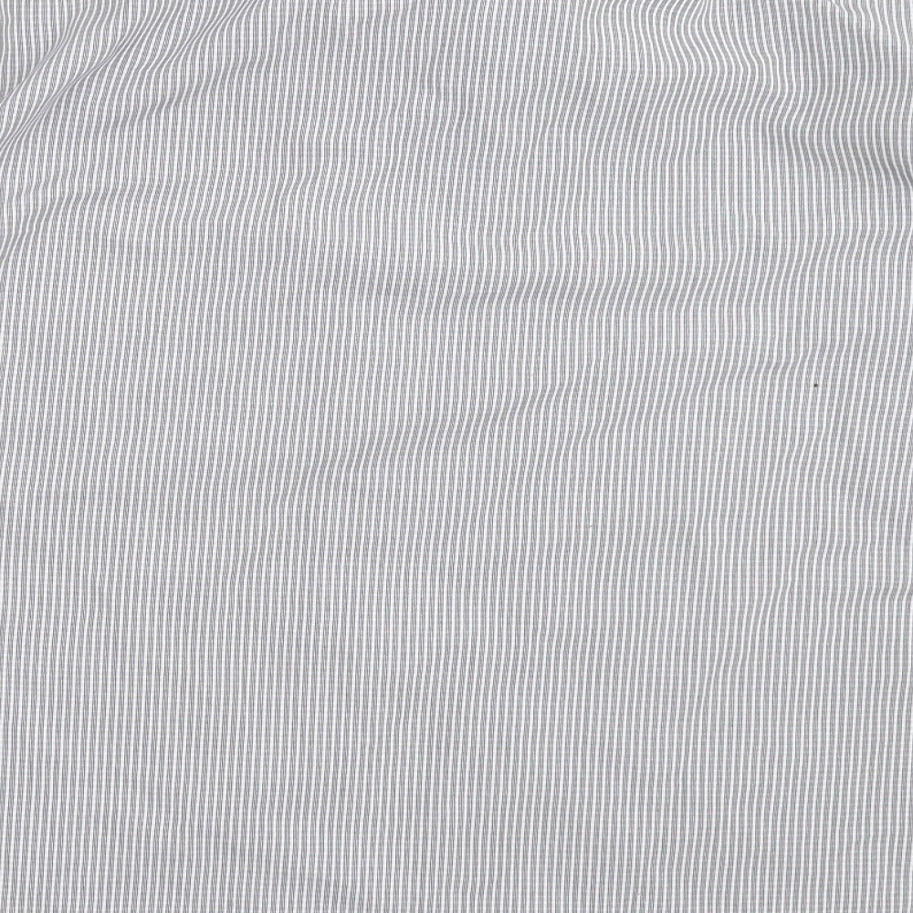 Giorgio Mens White Check Polyester  Button-Up Size M Collared Button
