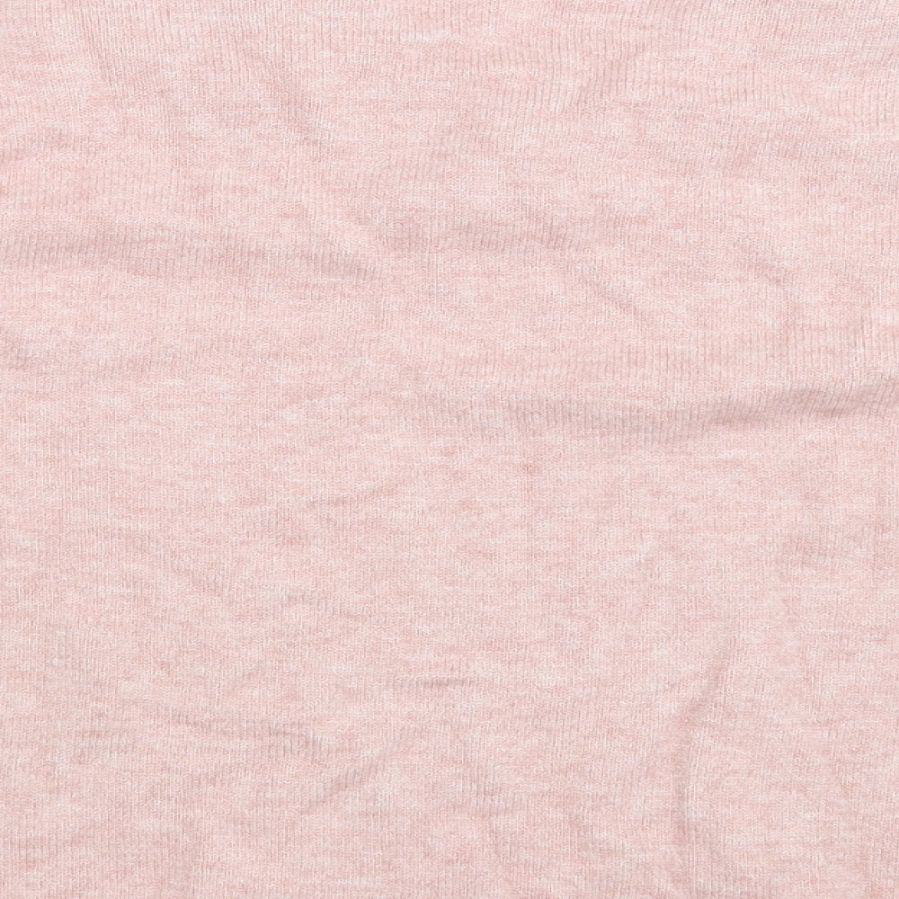 VILA Womens Pink V-Neck  Viscose Pullover Jumper Size M