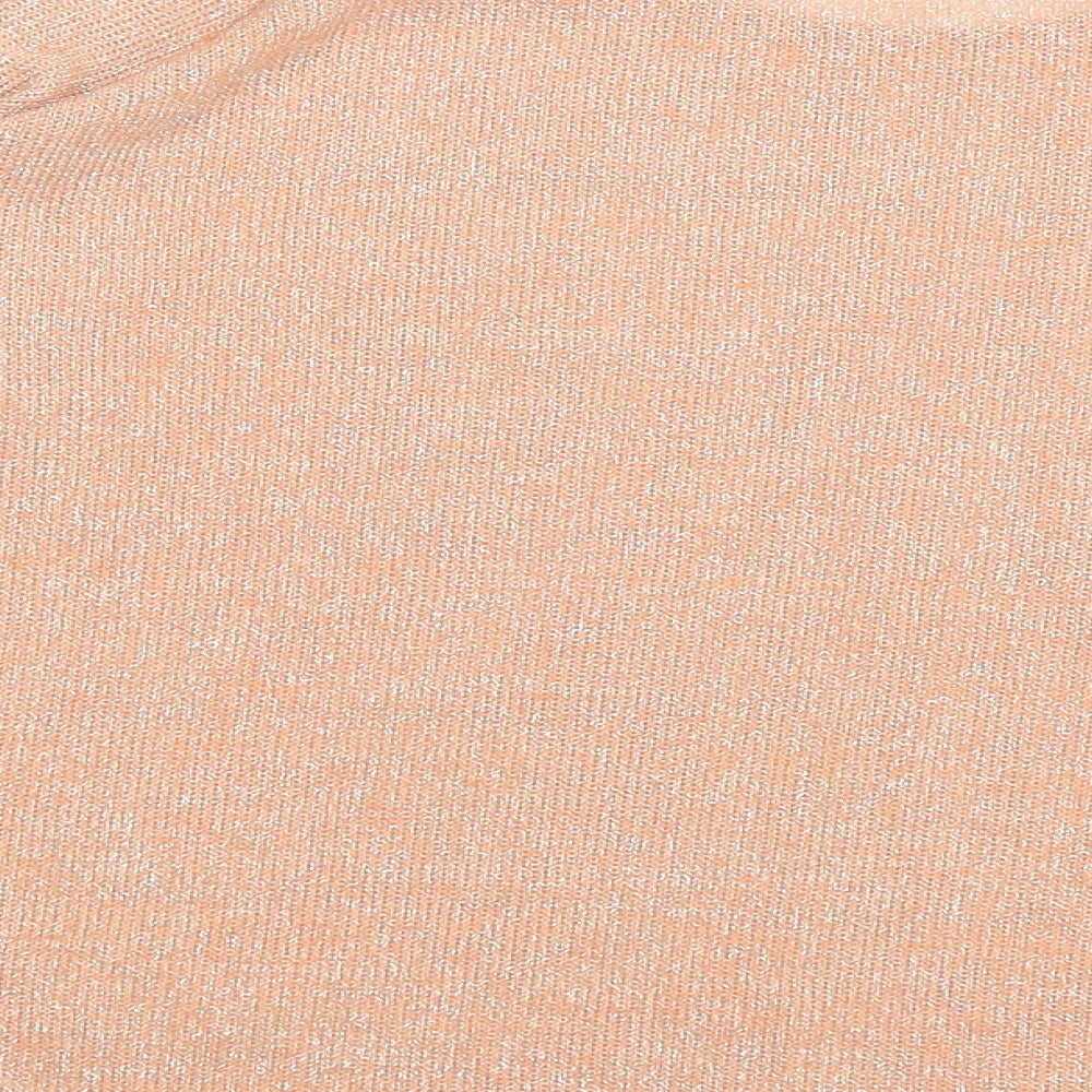 Dunnes Stores Womens Orange Scoop Neck  Polyester Pullover Jumper Size M   - Skull