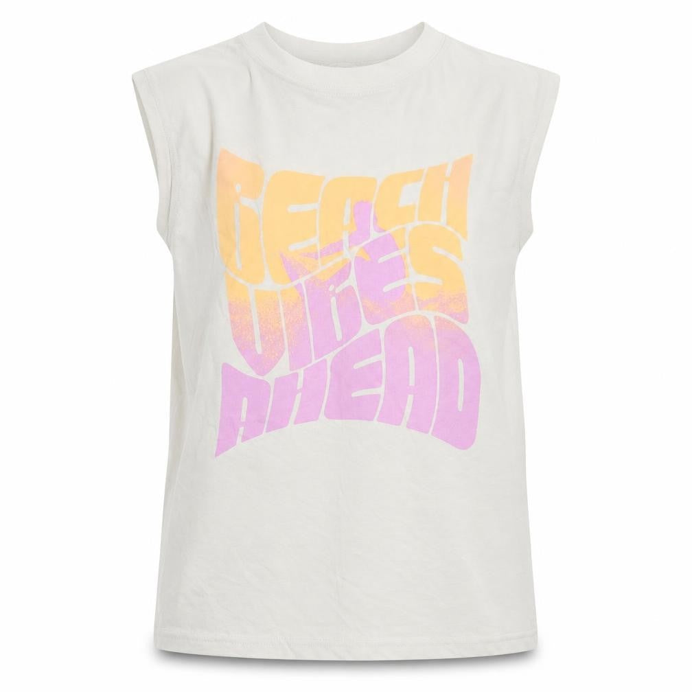 H&M Girls Beige  Cotton Basic Tank Size 11-12 Years Crew Neck Pullover - beach vibes ahead