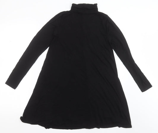 Very Womens Black  Viscose A-Line  Size 8  Roll Neck Pullover
