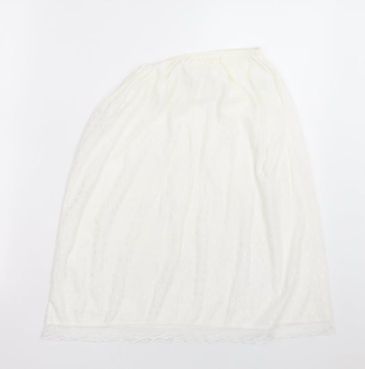 myton Womens White Geometric Nylon A-Line Skirt Size S