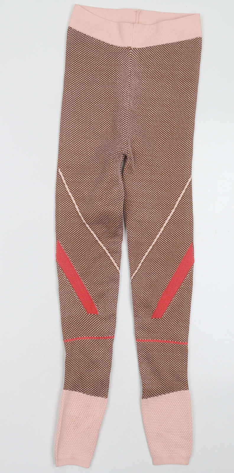 Stradivarius Womens Pink Geometric Polyester Capri Leggings Size S L28 in