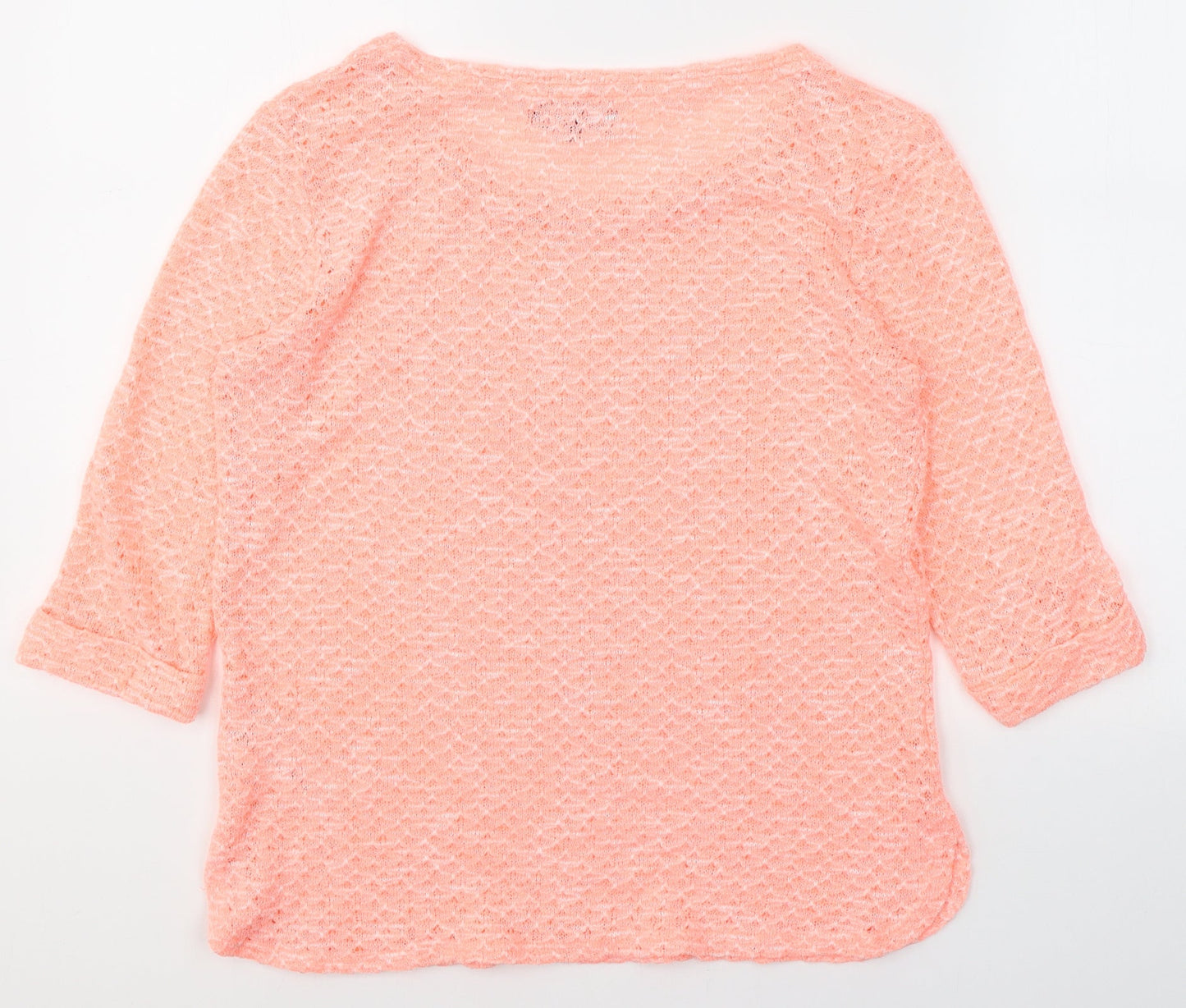 New Look Womens Pink Round Neck  Polyester Pullover Jumper Size 10   - Neon Pink