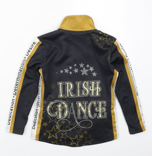 Dimensions Girls Black   Jacket  Size 6 Years  Zip - Irish Dance Stars