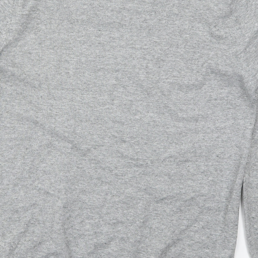 NEXT Mens Grey V-Neck  Cotton Pullover Jumper Size S