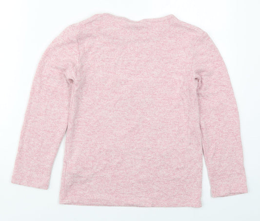 Primark Girls Pink  Viscose Basic T-Shirt Size 9-10 Years Round Neck Pullover - Embrace Your Inner Unicorn