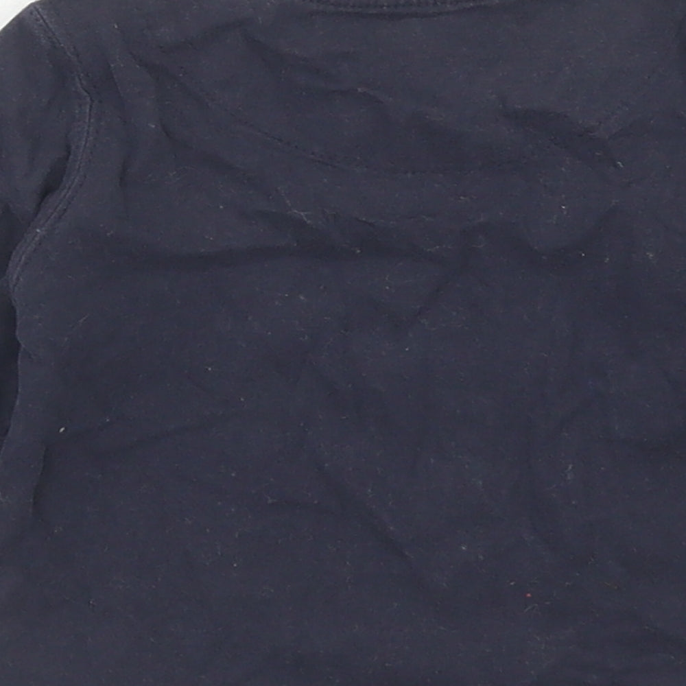Timberland Boys Blue  Cotton Basic T-Shirt Size 12 Months Crew Neck Button