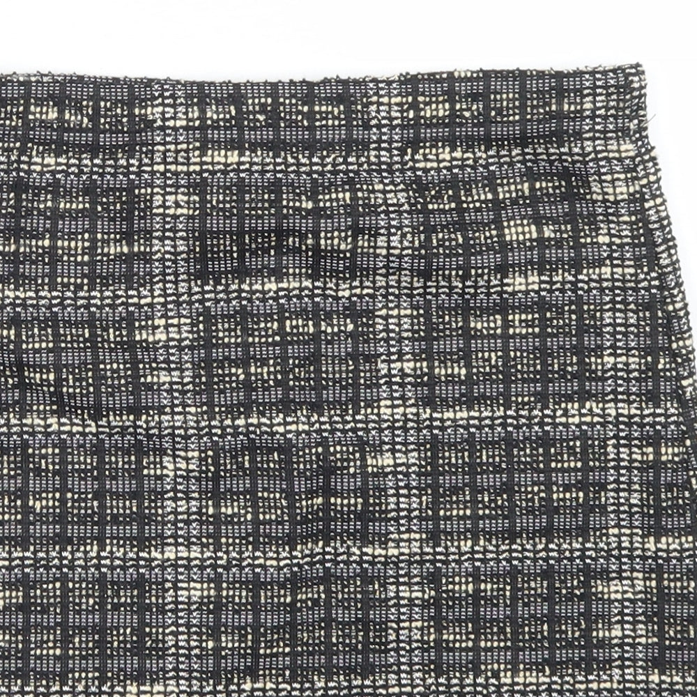 Chemistry Womens Black Plaid Polyester A-Line Skirt Size 8