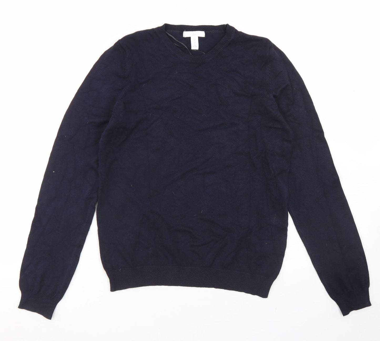 H&M Womens Blue Crew Neck  Viscose Pullover Jumper Size S