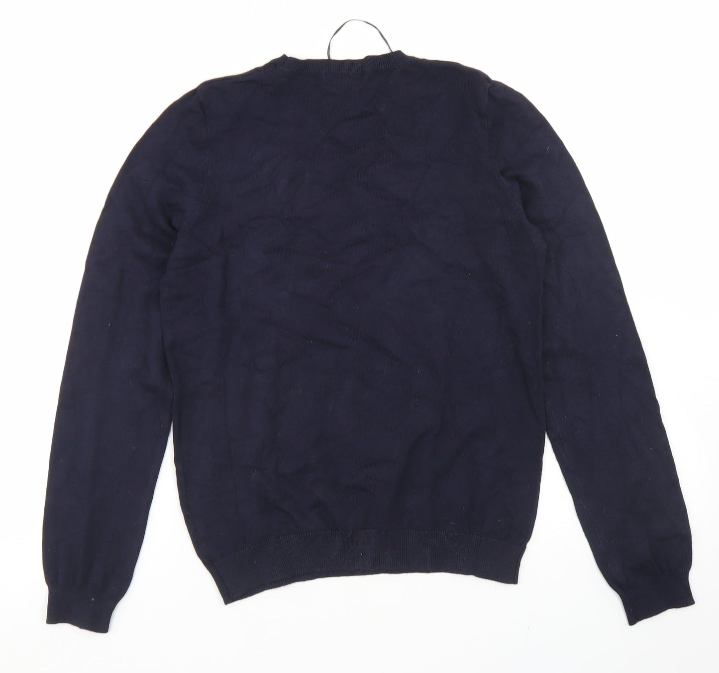 H&M Womens Blue Crew Neck  Viscose Pullover Jumper Size S