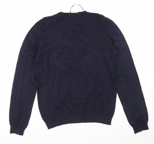 H&M Womens Blue Crew Neck  Viscose Pullover Jumper Size S