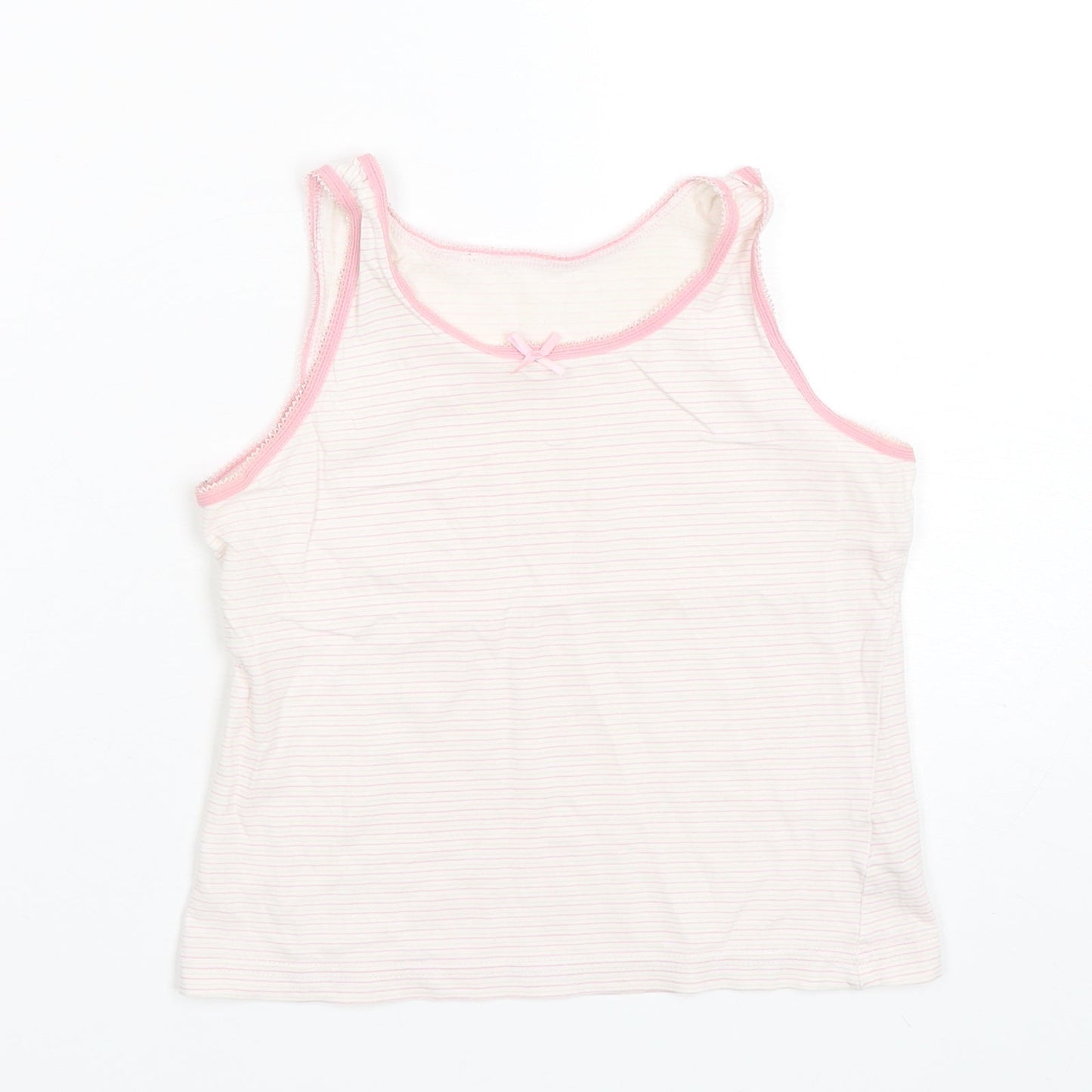 George Girls Multicoloured Striped Cotton Basic Tank Size 7-8 Years Round Neck Pullover