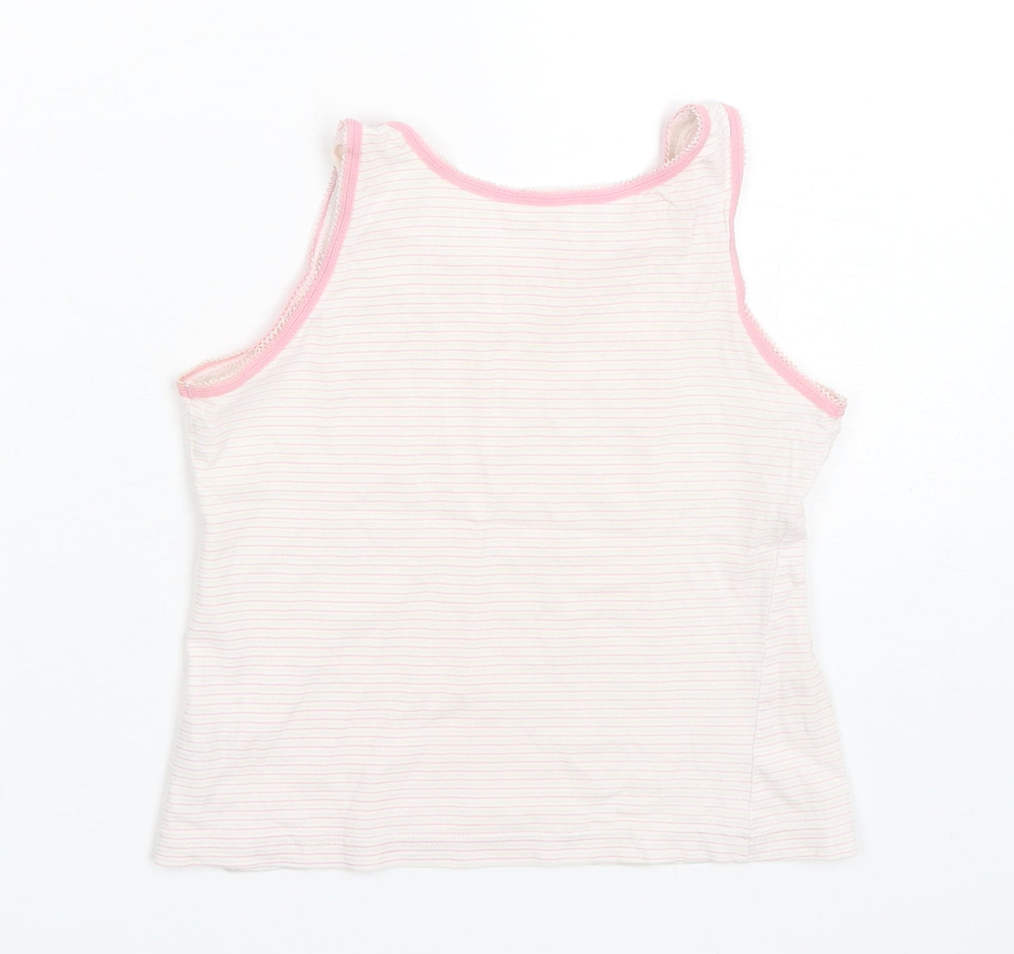 George Girls Multicoloured Striped Cotton Basic Tank Size 7-8 Years Round Neck Pullover