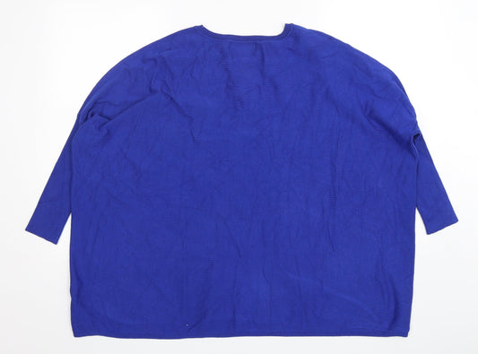 My Sister's Closet Womens Blue Round Neck  Viscose Pullover Jumper Size L
