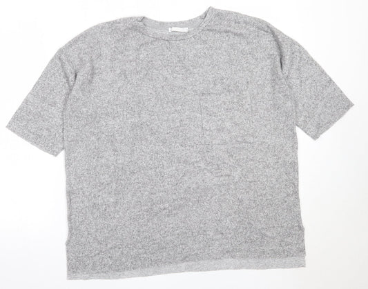 Zara Womens Grey Round Neck  Viscose Pullover Jumper Size M
