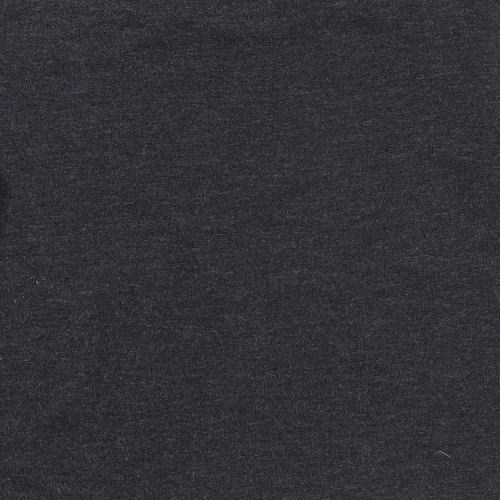 Topshop Womens Grey  Polyester Basic T-Shirt Size 4 Round Neck