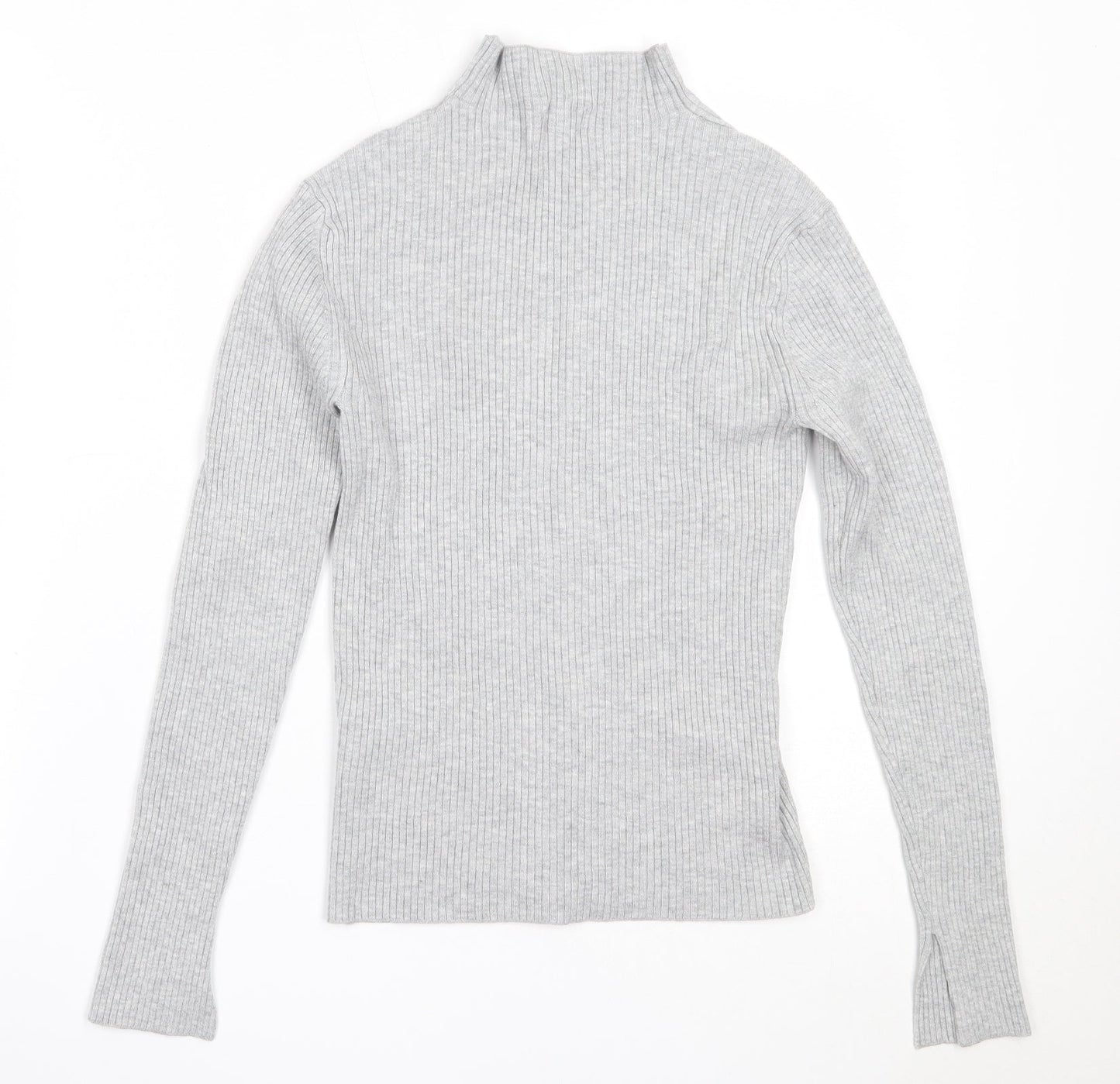 H&M Womens Grey High Neck  Viscose Pullover Jumper Size S