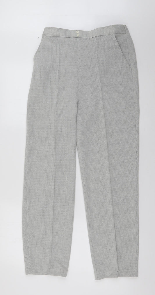 St Michael Womens Grey  Polyester Trousers  Size 12 L28 in Regular