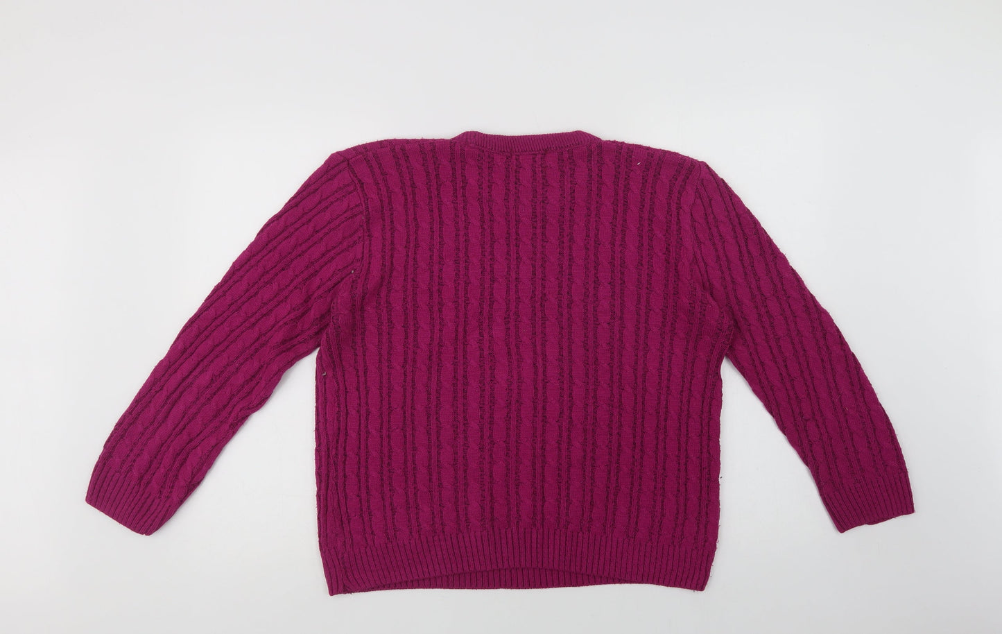 CHIC Womens Purple Crew Neck  Acrylic Pullover Jumper Size L