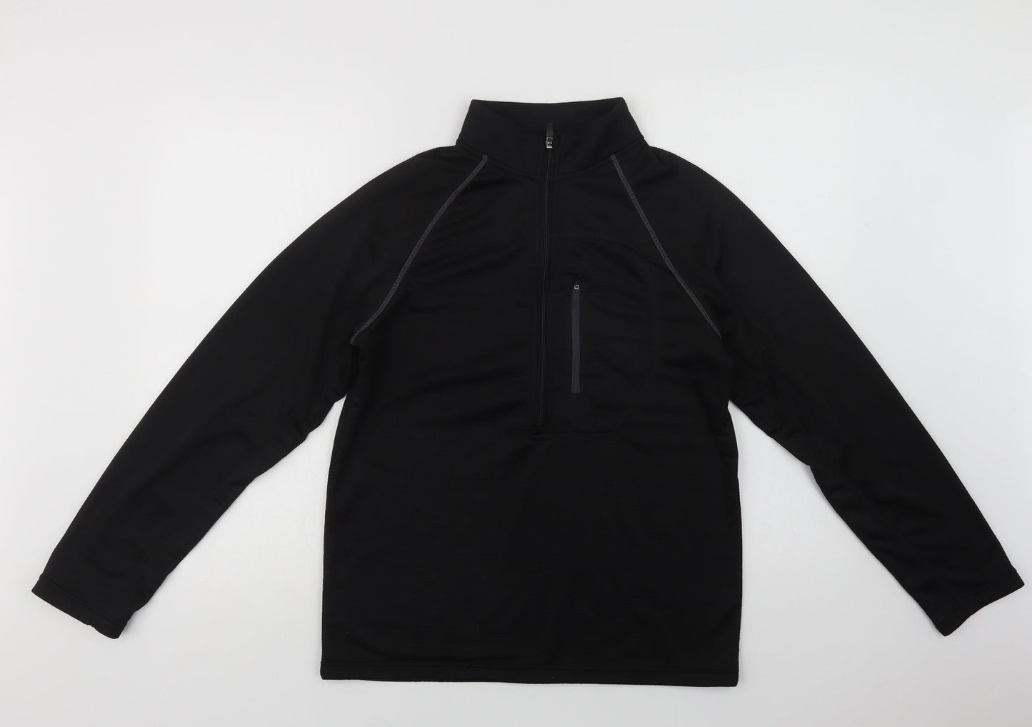 Penn Mens Black  Polyester Henley Sweatshirt Size M