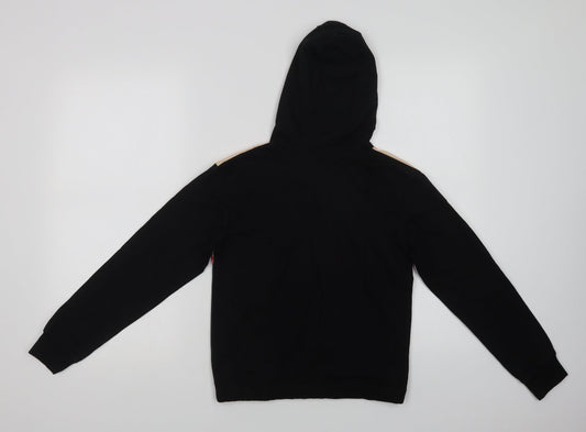 Studio Girls Black Animal Print Polyester Pullover Hoodie Size 12-13 Years